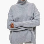 Women’s High Neck Jumper with Ribbed Hem and Long Sleeves - Image 5