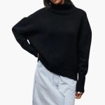 Women’s High Neck Jumper with Ribbed Hem and Long Sleeves - Image 4