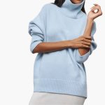 Women’s High Neck Jumper with Ribbed Hem and Long Sleeves - Image 2