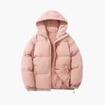 Women's Hooded Jacket with Zipper and Exterior Stitching