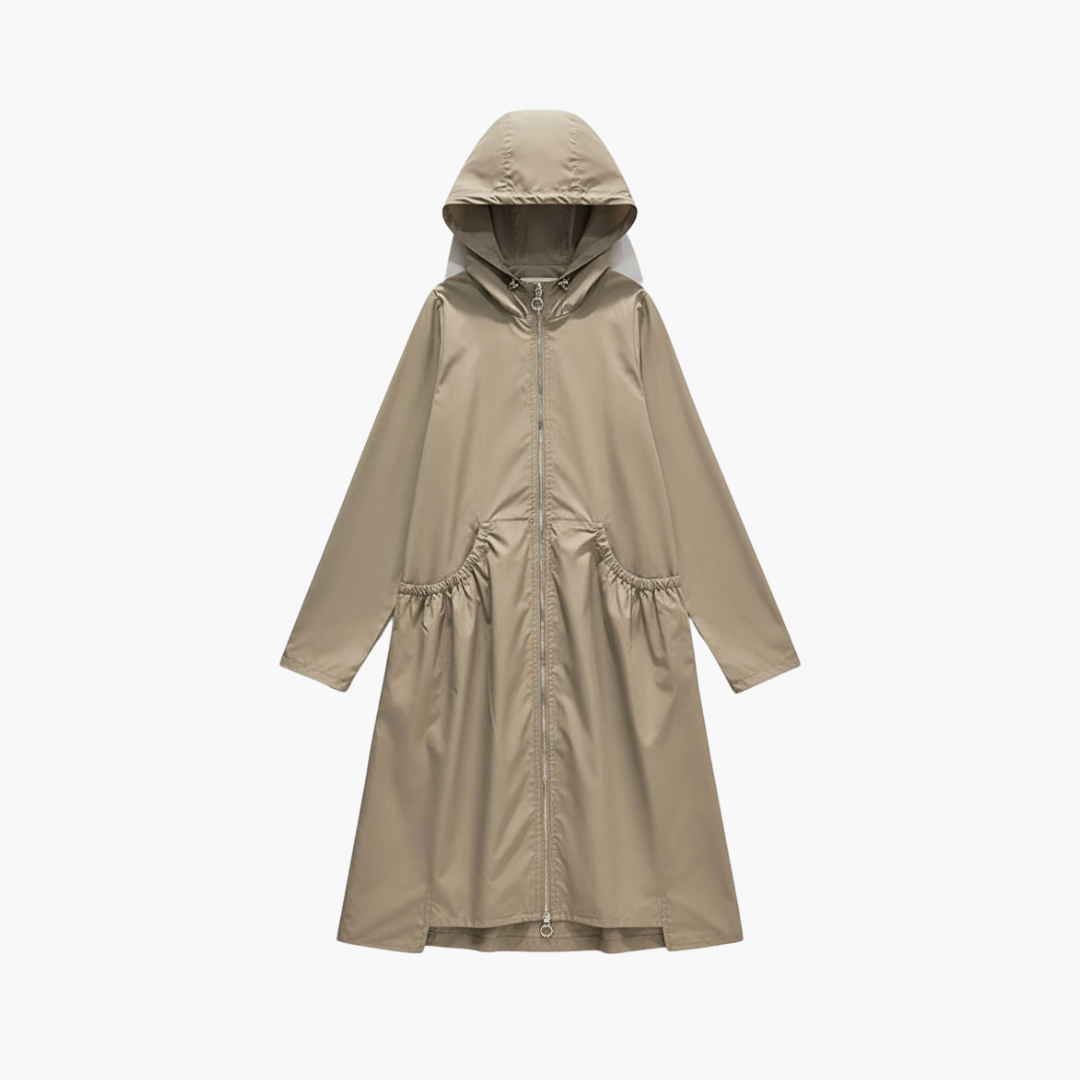 Women_sHoodedTrenchCoatwithZipper.png Women’s Hooded Trench Coat with Zipper - Image 1