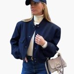 Women’s Jacket with Button Closure and Ribbed Hem - Image 7