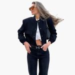 Women’s Jacket with Button Closure and Ribbed Hem - Image 5
