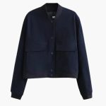 Women’s Jacket with Button Closure and Ribbed Hem - Image 6