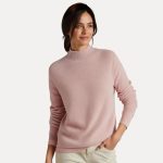 Women’s Sweater with Draped Neckline and Ribbed Cuffs - Image 4