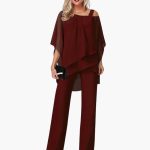 Women’s Jumpsuit with Cold Shoulder and Wide-Leg Pants - Image 2