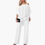 Women’s Jumpsuit with Cold Shoulder and Wide-Leg Pants - Image 3