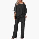 Women’s Jumpsuit with Cold Shoulder and Wide-Leg Pants - Image 4