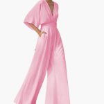 Women’s Jumpsuit with V-Neckline and Half Sleeves - Image 4