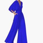 Women’s Jumpsuit with V-Neckline and Half Sleeves - Image 6