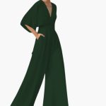 Women’s Jumpsuit with V-Neckline and Half Sleeves - Image 5