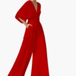 Women’s Jumpsuit with V-Neckline and Half Sleeves - Image 3