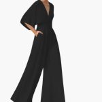 Women’s Jumpsuit with V-Neckline and Half Sleeves - Image 2