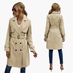Women’s Knee Length Trench Coat with Belt - Image 2