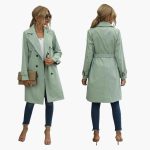 Women’s Knee Length Trench Coat with Belt - Image 3