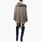 Women’s Knit Cardigan with Button Closure and Attached Scarf - Image 3