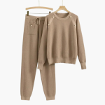 Women’s Knitted Lounge Set with Long Sleeves and Drawstring Trousers - Image 5