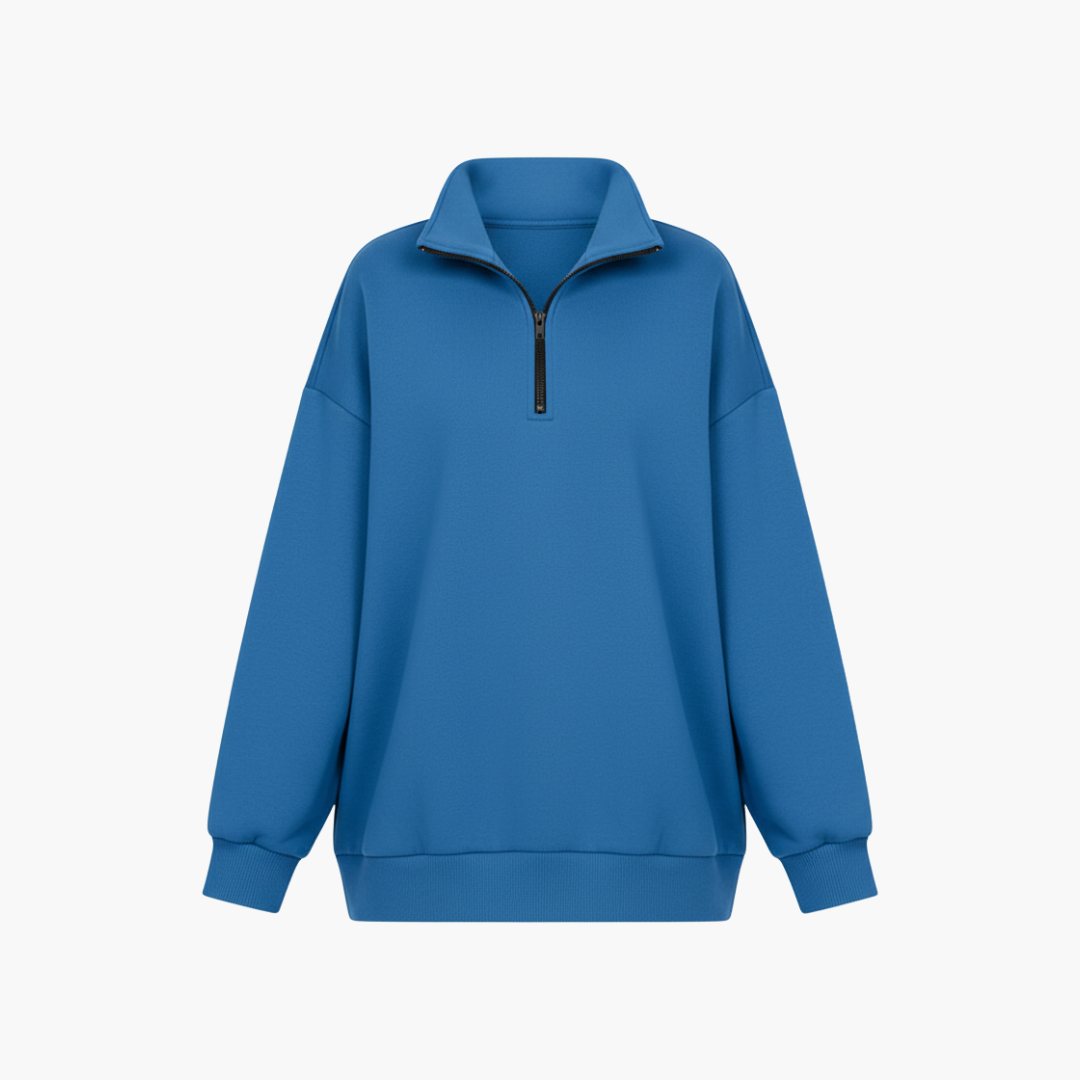 Women_sKnittedSweaterwithHalfZip.png Women’s Knitted Sweater with Half Zip - Image 1