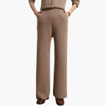 Women’s Knitted Trousers with Elastic Waist and Wide Legs - Image 3