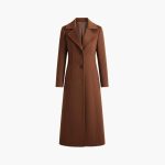 Women's Long Coat with Shawl Collar and Waist Belt