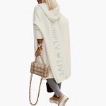 Women’s Long Hooded Knitted Cardigan with Open Front and Side Pockets - Image 4