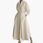 Women’s Long Shirt Dress with Waist Detail and Button Front - Image 2