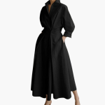 Women’s Long Shirt Dress with Waist Detail and Button Front - Image 4