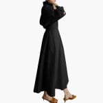 Women’s Long Shirt Dress with Waist Detail and Button Front - Image 5
