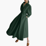 Women’s Long Shirt Dress with Waist Detail and Button Front - Image 6