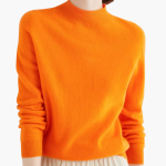 Women’s Mock Neck Sweater with Long Sleeves and Ribbed Trim - Image 2