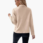 Women’s Open Front Jacket with Draped Lapels and Zip Pockets - Image 4