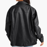 Women’s Oversized Bomber Jacket with Zip Closure and Long Sleeves - Image 5