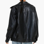 Women’s Oversized Bomber Jacket with Zip Closure and Long Sleeves - Image 4
