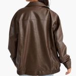 Women’s Oversized Bomber Jacket with Zip Closure and Long Sleeves - Image 6