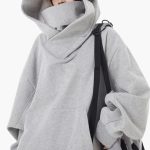 Women’s Oversized Hoodie with High Neck and Front Pocket - Image 3
