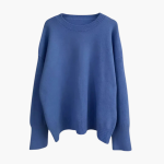 Women’s Oversized Knitted Sweater with Long Sleeves and Round Neck - Image 3