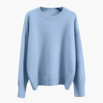 Women’s Oversized Knitted Sweater with Long Sleeves and Round Neck - Image 9