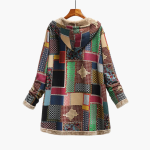 Women’s Patchwork Overcoat with Soft Lining and Hood - Image 3
