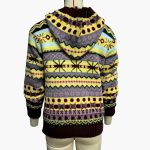 Women’s Patterned Knit Sweater with Hood - Image 2