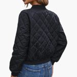 Women’s Quilted Bomber Jacket with Full-Zip Closure - Image 3
