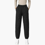 Women’s Quilted Jogger Trousers with Elastic Waist and Cuffed Hem - Image 5