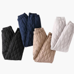 Women’s Quilted Jogger Trousers with Elastic Waist and Cuffed Hem - Image 7