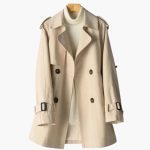 Women’s Short Trench Coat with Lapel Collar - Image 5