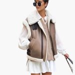 Women’s Sleeveless Vest with Faux Shearling Lining - Image 2