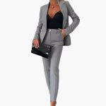 Women’s Suit Set with Double-Breasted Blazer and Straight-Leg Trousers - Image 7