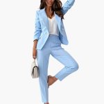 Women’s Suit Set with Double-Breasted Blazer and Straight-Leg Trousers - Image 9