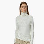 Women's Turtleneck Sweater with Ribbed Neck and Long Sleeves - Image 3