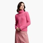 Women's Turtleneck Sweater with Ribbed Neck and Long Sleeves - Image 2