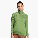 Women's Turtleneck Sweater with Ribbed Neck and Long Sleeves - Image 4