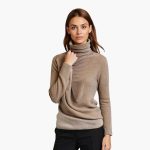 Women's Turtleneck Sweater with Ribbed Neck and Long Sleeves - Image 5